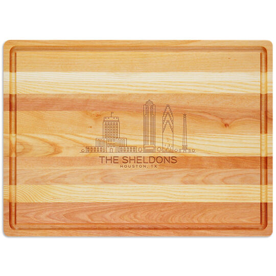 Houston Skyline Master Large Wood Cutting Board